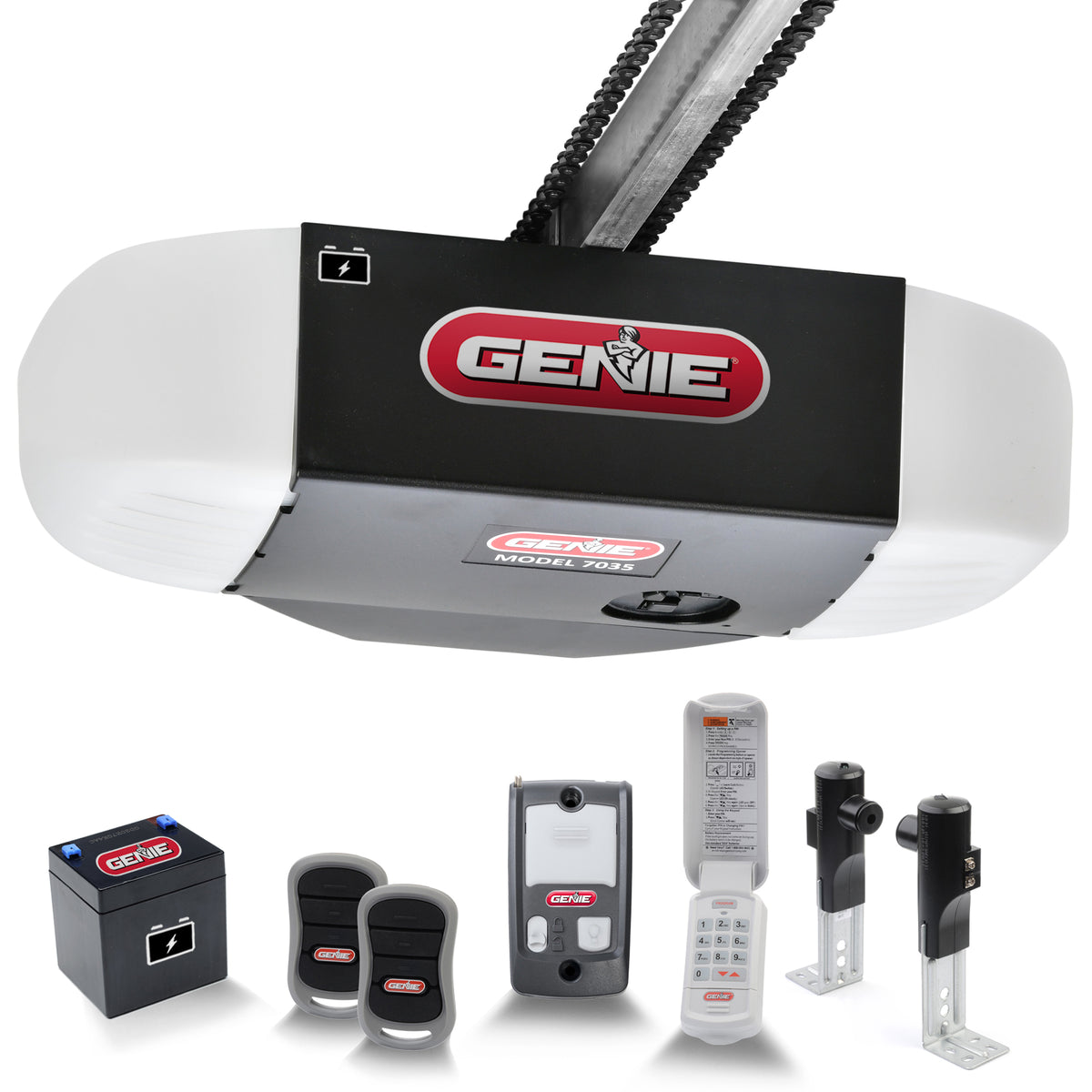 7035TKV Chain Drive Garage Door Opener with Battery Backup The Genie