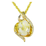 Orocal Gold Quartz Pendant with Diamonds - PN1126DQ