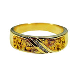 Orocal Gold Nugget Men's Ring with Diamond- RM610D10