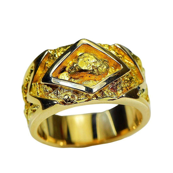 Orocal Gold Nugget Men's Ring - RM315 – Destination Gold Detectors LLC