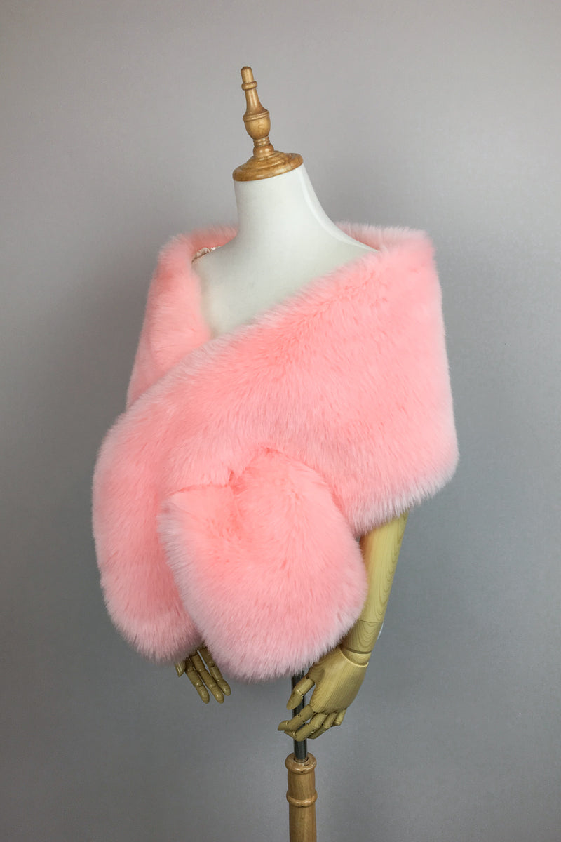 pink fur shawl