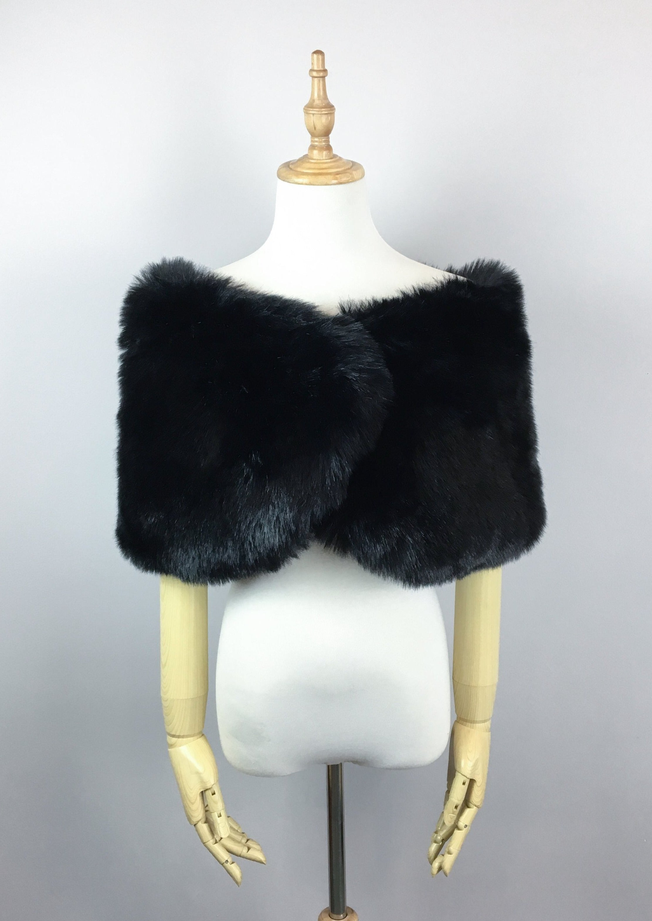 black fur shawl wrap