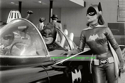 POSTCARD / BATMAN / Adam West / Batman & Robin & Batgirl + Batmobile / –  Zeus Gay Boutik