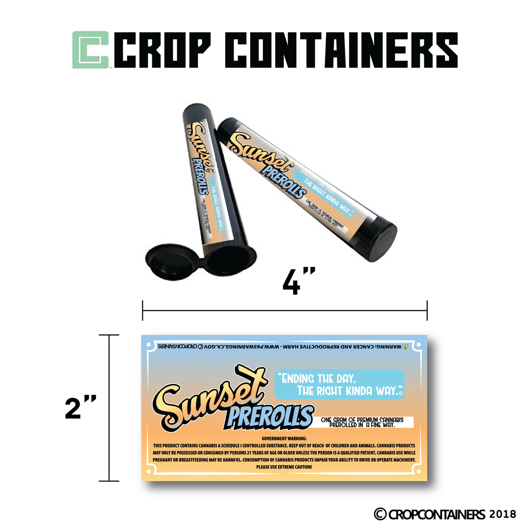 2 X4 Preroll Tube Label Upload A Label Crop Containers