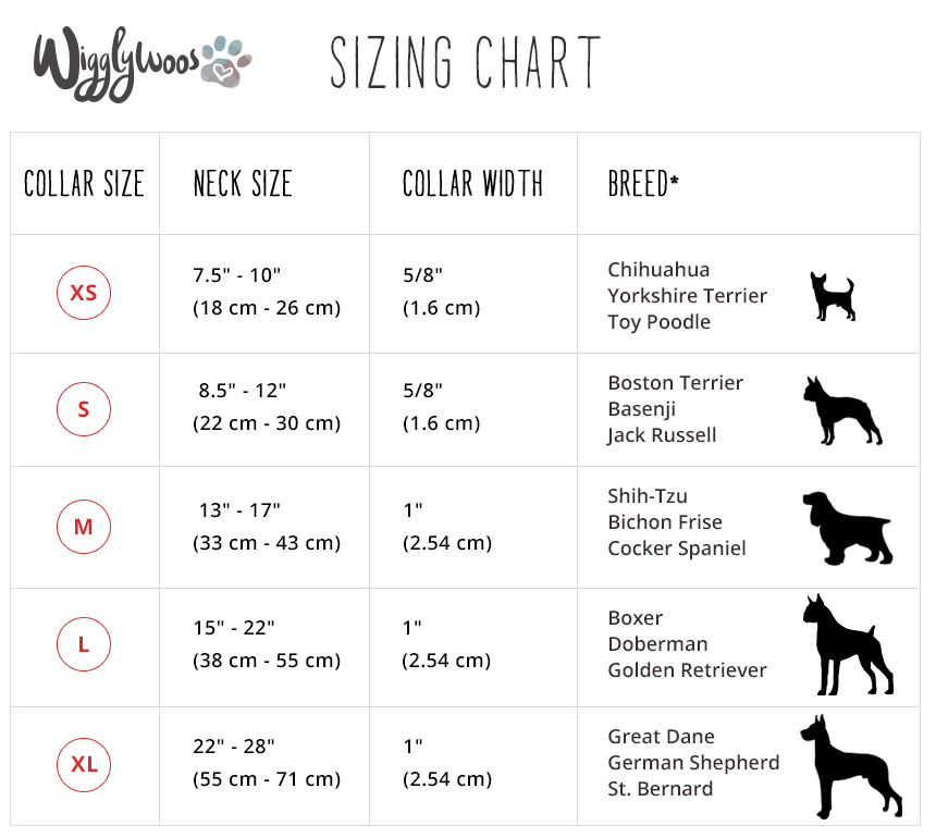 Top Paw Collar Size Chart