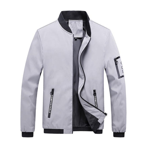 Image of Sport Rib Men's Jacket Full Zipper and Slanted Pockets