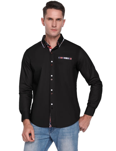 Image of Men's Plaid Long Sleeve Shirt - INOVLI