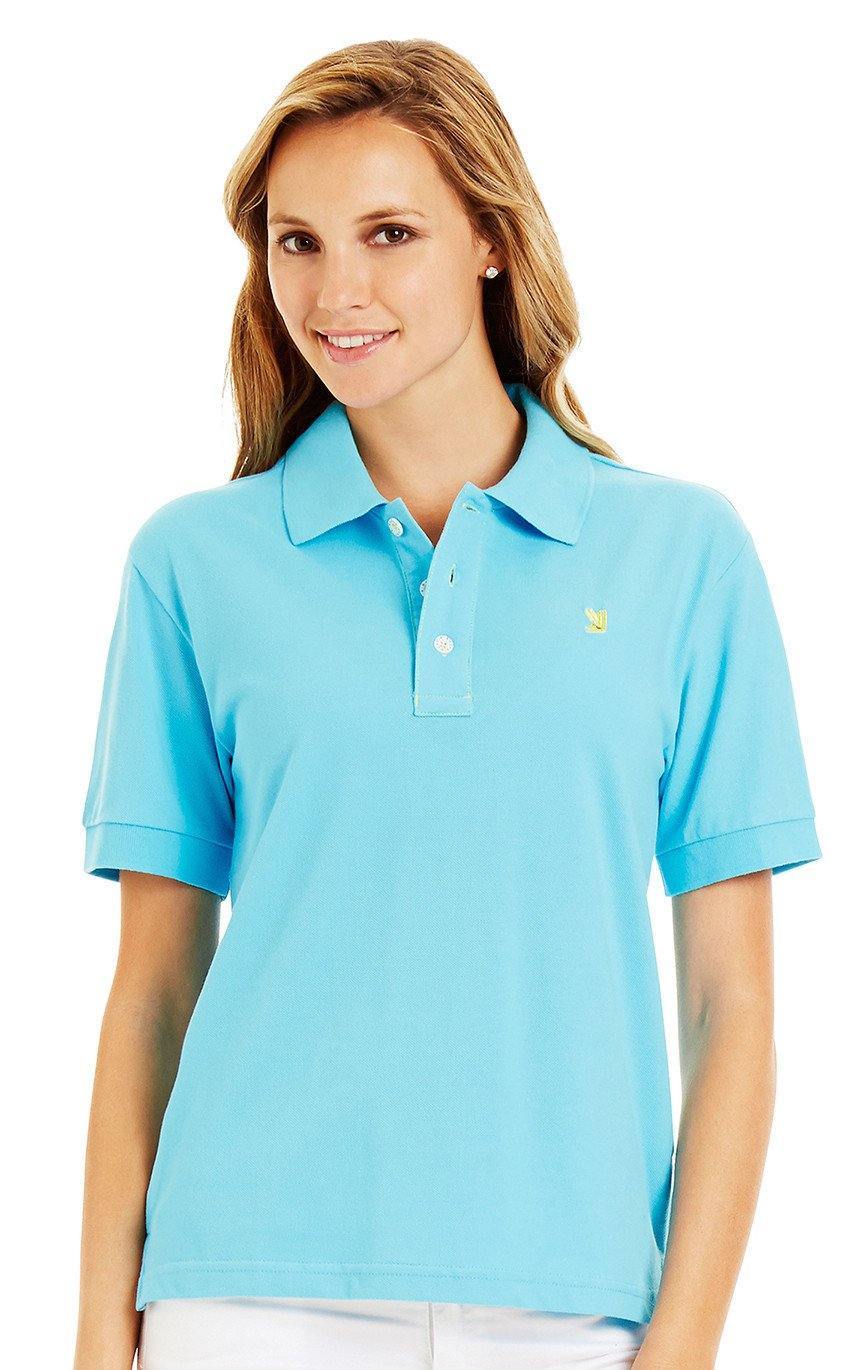 aqua blue polo shirt womens