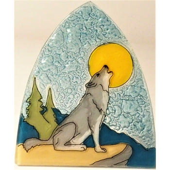 Handcrafted Stained Glass Style Wolf Nightlight