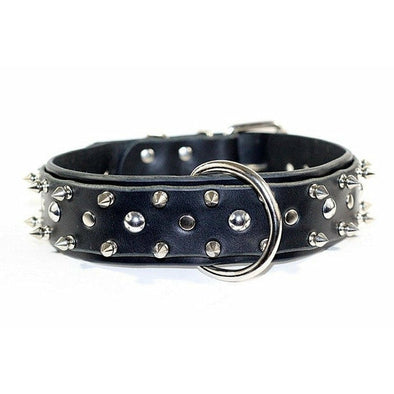 black leather collar