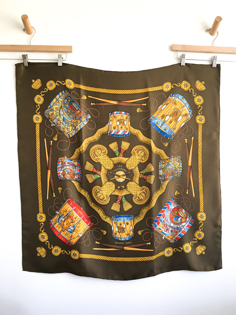 1989 Hermès Les Tambours Scarf – Carny Couture