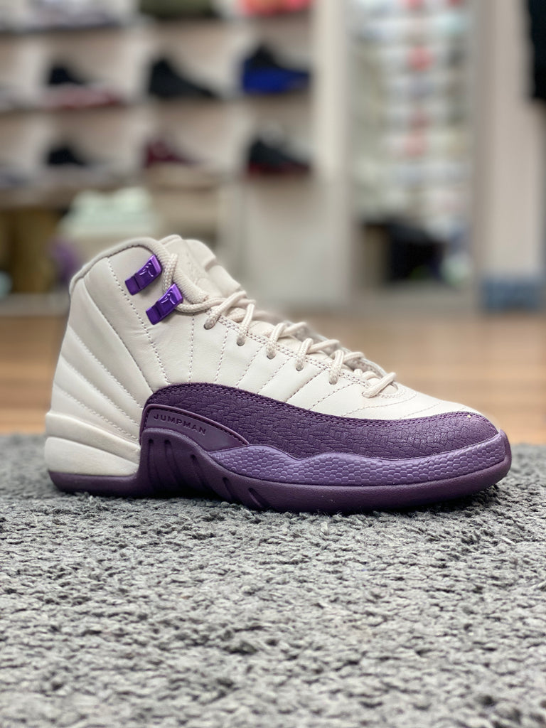 jordan 12 purple and white