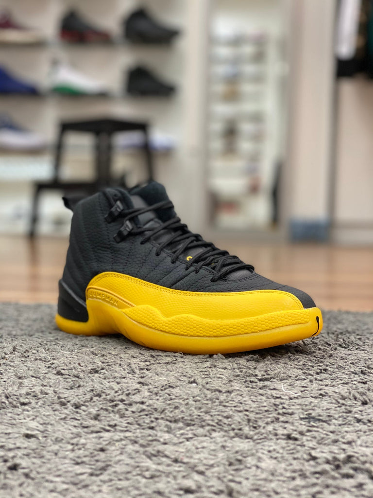 jordan 12 gold black