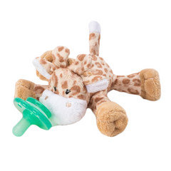 NOOKUMS PACI-PLUSHIES BUDDIES - GIRAFFE PACIFIER HOLDER - PLUSH TOY INCLUDES DETACHABLE PACIFIER