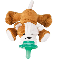 NOOKUMS PACI-PLUSHIES SHAKIES - BULL DOG PACIFIER HOLDER - PLUSH TOY INCLUDES DETACHABLE PACIFIER