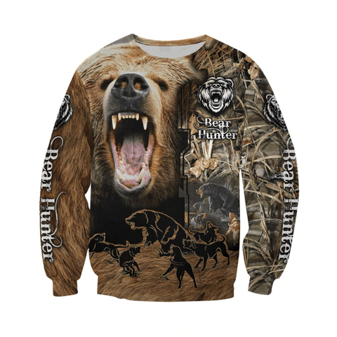 Bear Hunting Camo 3D Printed Hoodie Sweatshirt2