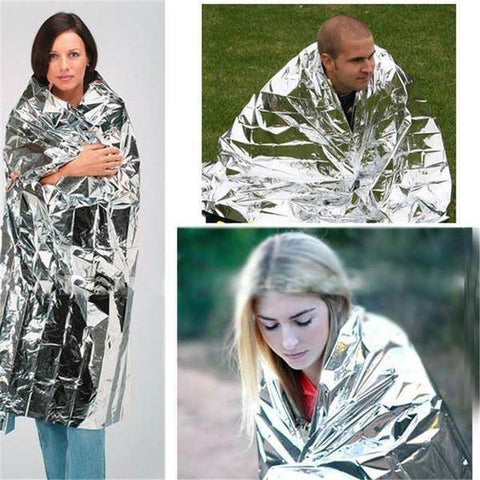 10pcs 210x130cm silver emergency outdoor survival blankets3