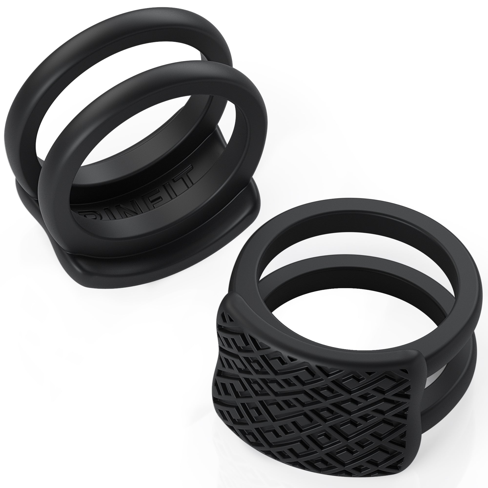 Rinfit Silicone Rings for Women & Men - Couple Sets Rubber Wedding Bands -  Gray & White, Diamond Purple 