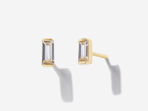 Moissanite Baguette Stud Earrings | Little Sky Stone