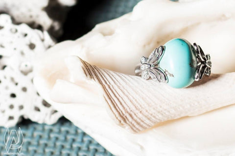 turquoise ring, handmade, gemstone