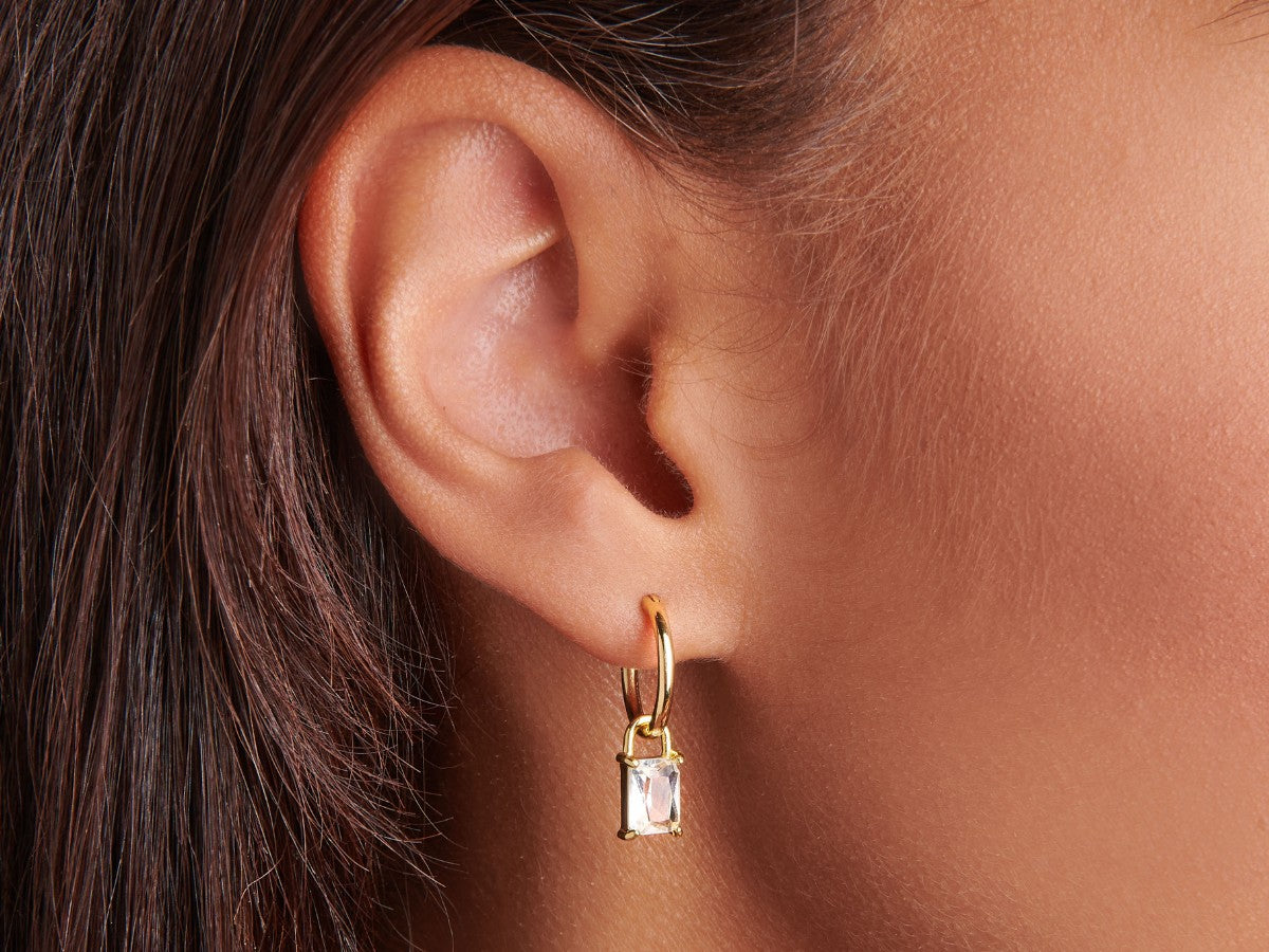 Tiffany Lock Earrings in White Gold, Medium| Tiffany & Co.