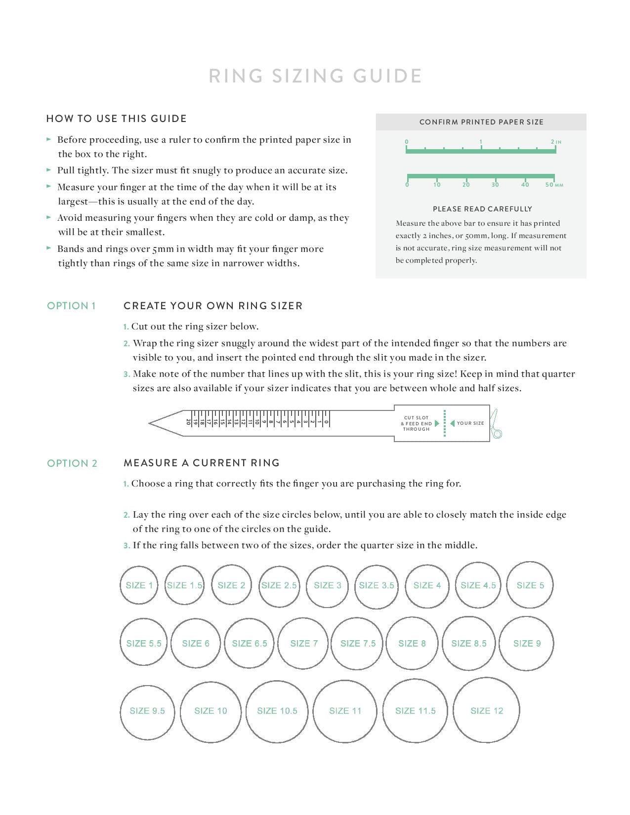 How to Determine Your Ring Size (Free Ring Sizer)