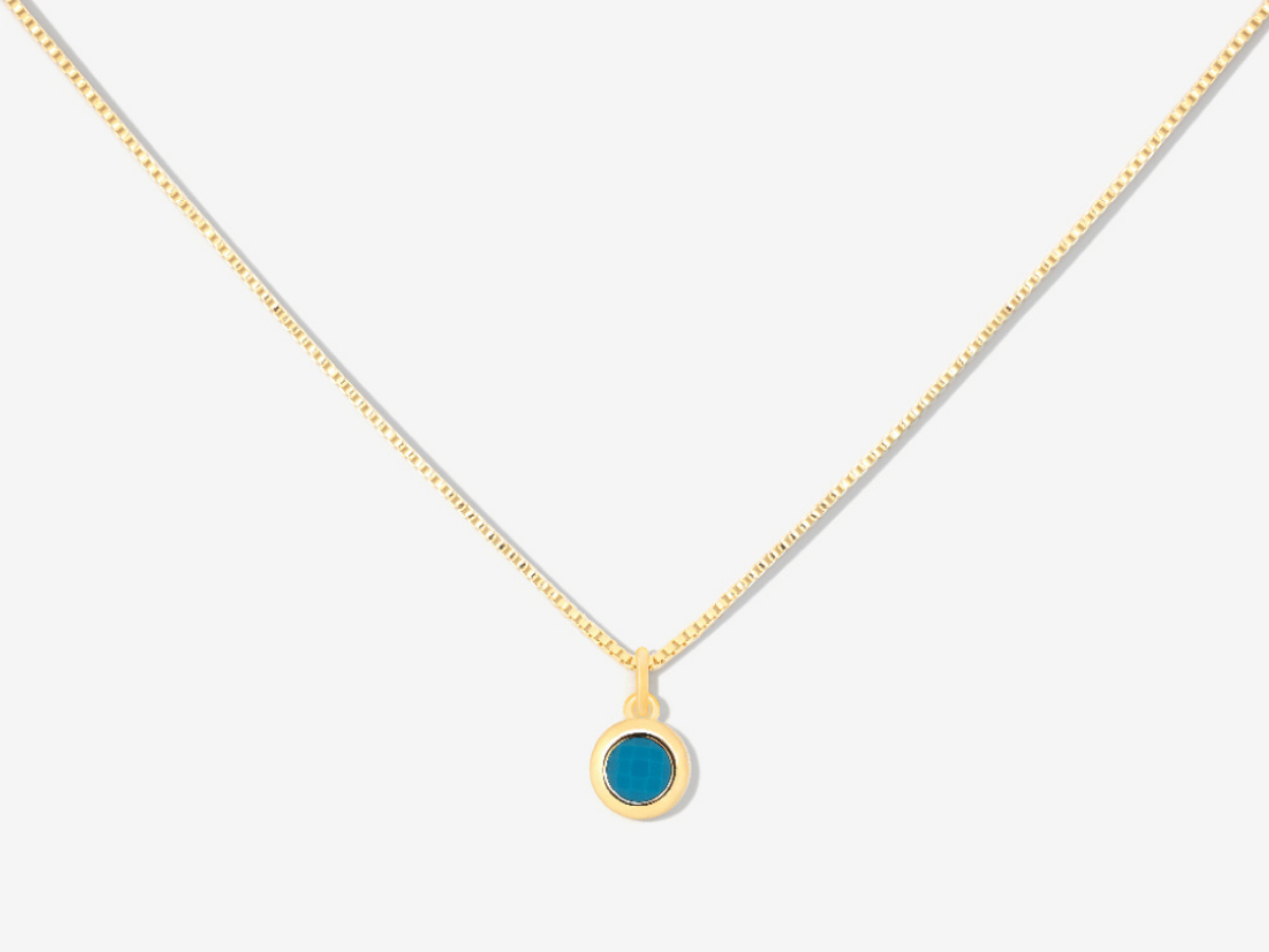 December Birthstone Turquoise 14k Gold Necklace – Little Sky Stone