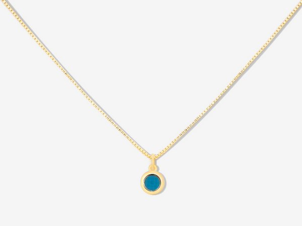 December Birthstone Turquoise 14k Gold Necklace