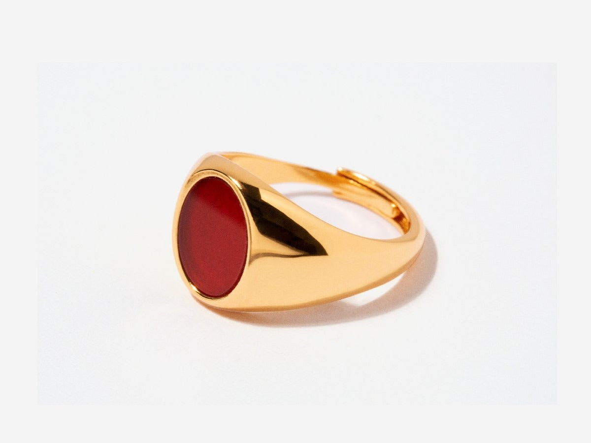 Laurel Red Agate Ring