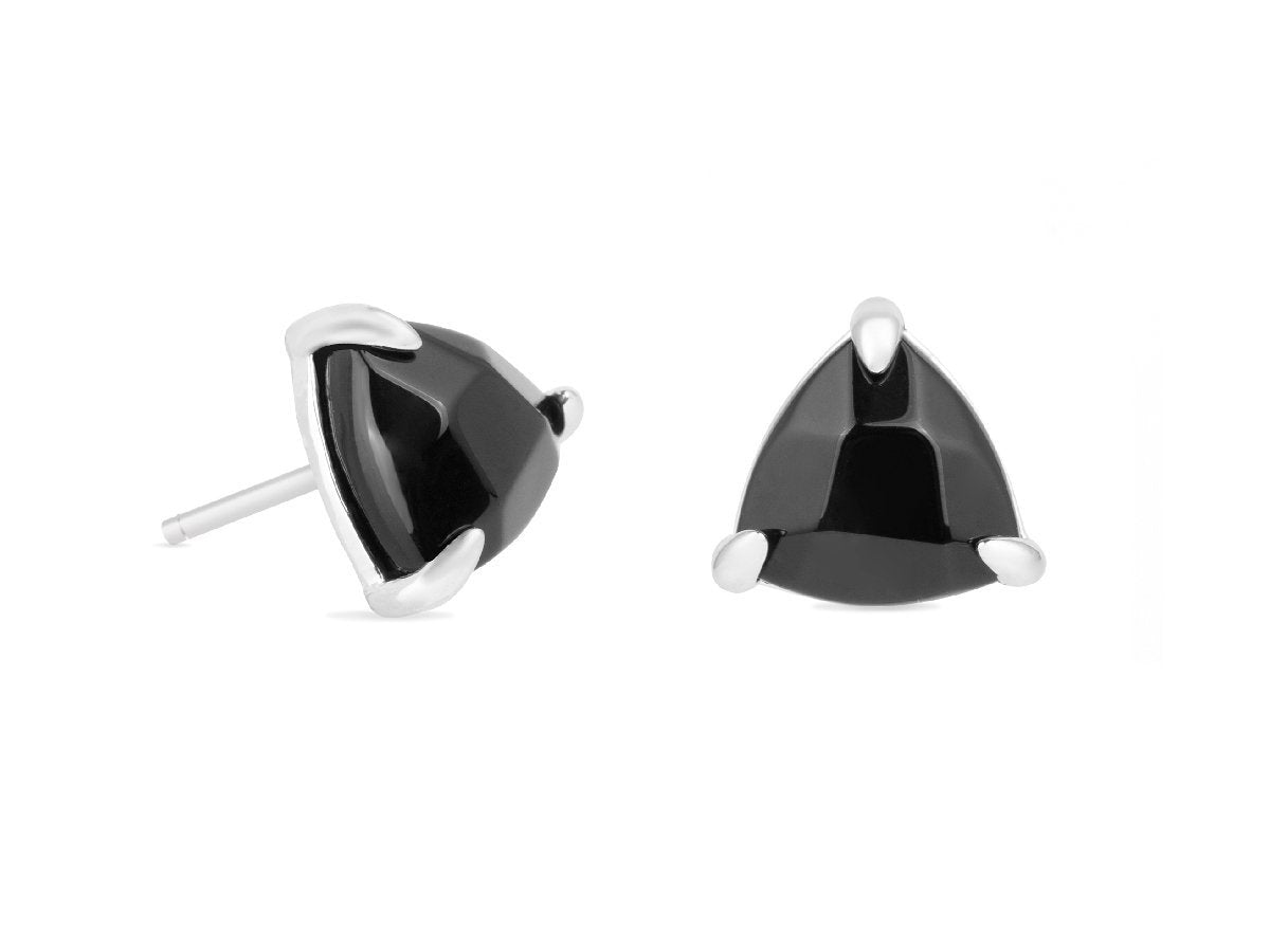 black stone stud earrings