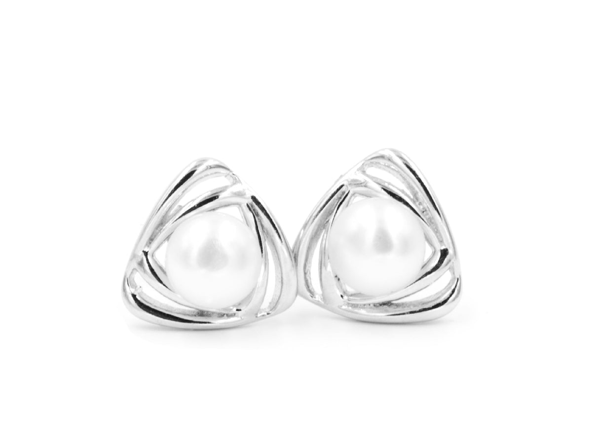 Whirl Pearl Stud Earrings Little Sky Stone