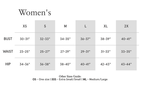 Women's Size CHart