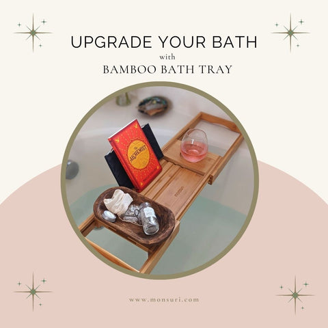 Monsuri Bamboo Bath Caddy Bath Tray