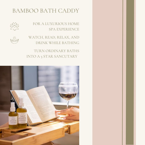 Monsuri Bamboo Bath Caddy Tray - Best Mental Health Gifts in 2023