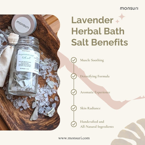 Monsuri Lavender Herbal Bath Salt - Perfect Mental Health Gifts in 2023