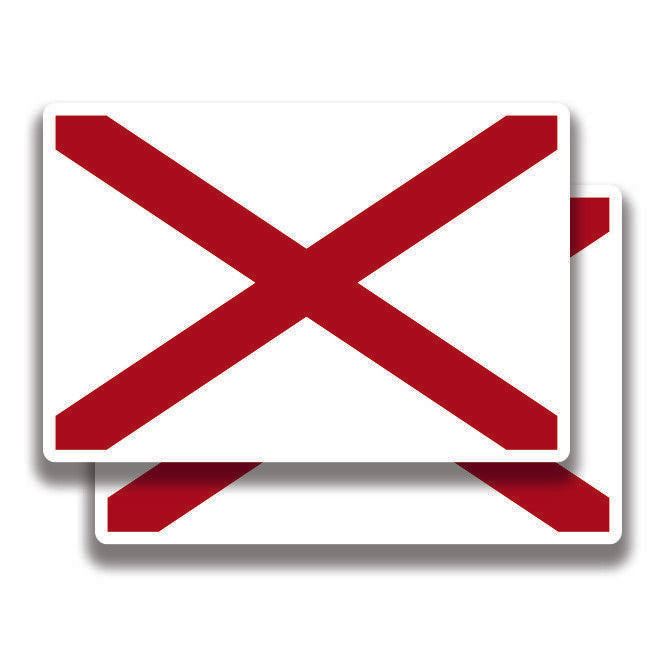 Alabama State Flag Stickers 2 Decals Bogo For Car Bumper Window