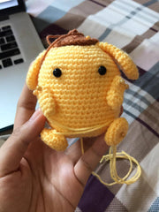 crochet crocheting knit knitting pompompurin amigurumi work in progress