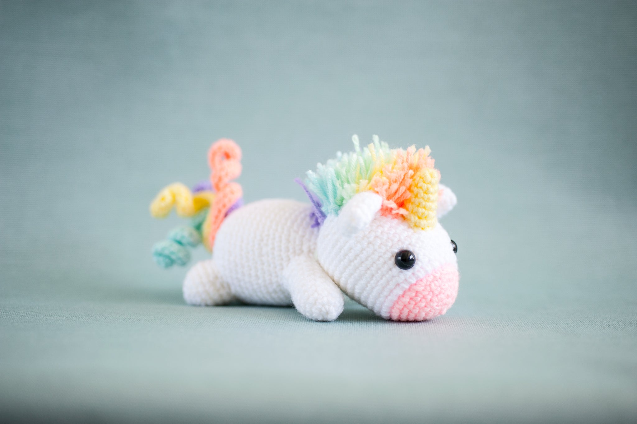 tiny rabbit hole - best top cute kawaii crochet knit amigurumi doll rainbow unicorn
