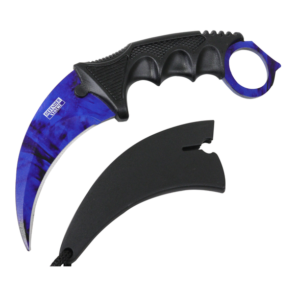 Defender-Xtreme Karambit Blue Color Blade Hunting Knife 3CR13 Stainles ...