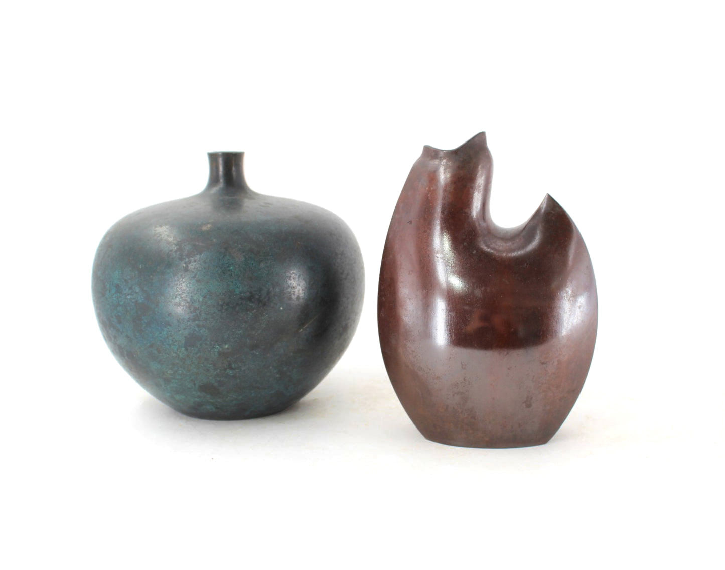 Pair of Curated Japanese Bronze Vases