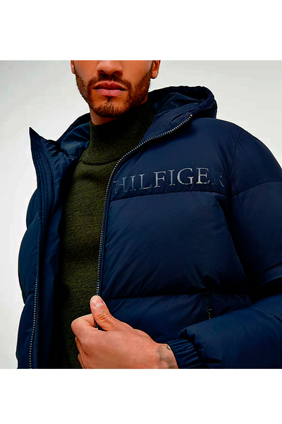 plantageejer Ko Klage Tommy Hilfiger Padded High Hooded Jacket Navy – Luxivo