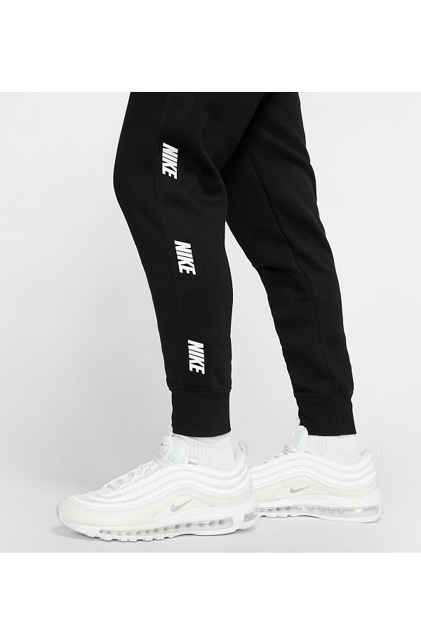 nike tape track pants black