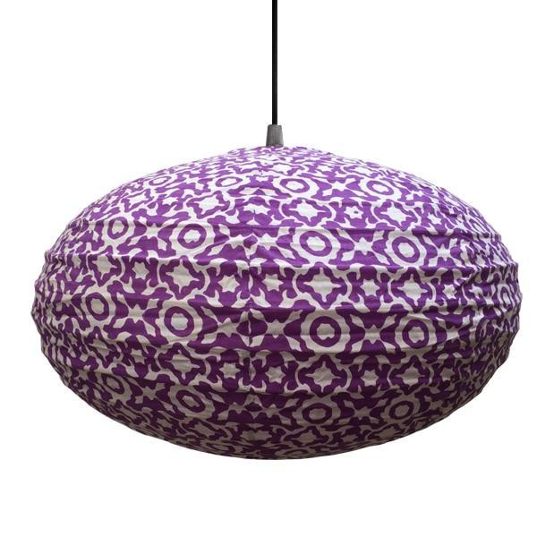 Largel 80cm Cream and Lavender Purple Eva Cotton Pendant Lampshade