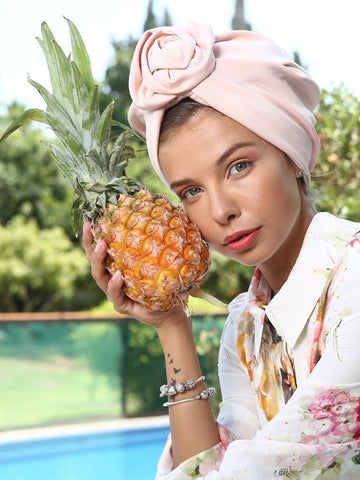 Baby pink Flower turban