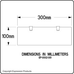 300mm Straight Acrylic Safety Shelf & Chrome Brackets Style 001