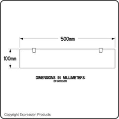 500mm Straight Acrylic Safety Shelf & Chrome Brackets Style 001