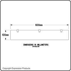 600mm Straight Acrylic Safety Shelf & Chrome Brackets Style 001