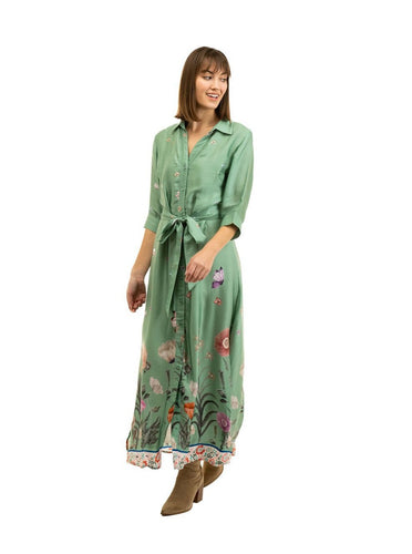 Beau & Ro Dress The Eloise Shirt Dress | Secret Garden Green