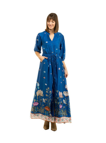 Beau & Ro Dress The Lily Maxi Dress | Secret Garden Blue