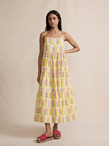 Daydress Dress Oslo Dress in Battenburg Marigold